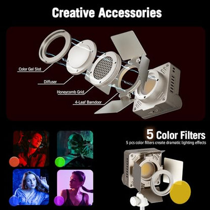 NiceVeedi Pocket RGB Fill Light, Portable Bi-Color Handheld Light, 2700K-6500K, CRI 95+, 12 Effects, 5000mAh Battery with Fast Charging Spotlight for Photography/Vlog/YouTube/Tiktok/Ins