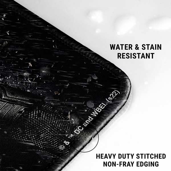 Skinit Small Gaming Mouse Pad - Officially Licensed The Dark Knight Rises Raining Design with Stitched Edges, Waterproof, Non-Slip Rubber Base, Desk Mat for Keyboard & Mouse, 12.6" x 11" inches - color: Black - DRKNTR03, size: 12.6" x 11"