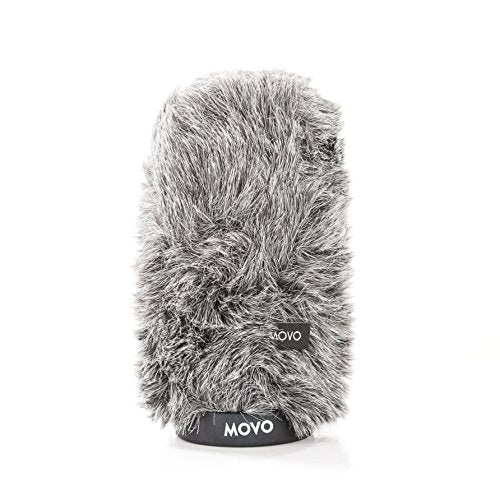Movo WS-G140 Furry Rigid Windscreen for Microphones 18-23mm in Diameter and up to 6.3" (16cm) Long - Dark Gray - size: 6.3"