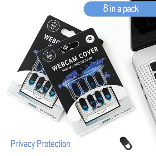 Webcam Cover Slide [8 Packs], 0.023-inch Ultra-Thin Plastic Webcam case, Suitable for MacBook Pro, iMac, Laptop, PC, iPad Pro, iPhone.