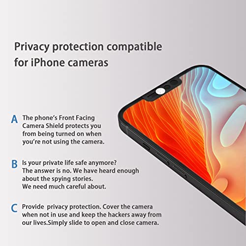 Webcam Cover,Front Camera Cover Compatible for iPhone 13/13 Mini/13 Pro/13 Pro Max,Protect Privacy and Security,Not Affect Face ID, 2 Pack-Silver - color: Silver