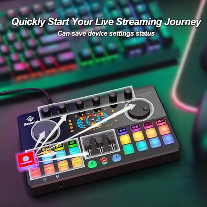 Podcast Equipment Bundle for 4, All-in-One Audio Mixer with Dynamic Micophones Noise Reduction for Live Streaming/Recording/Singing，PC,Smartphone，TikTok M100 3rd - style: M100-4D (4 mics)