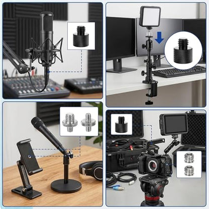 6 PCS 1/4 to 3/8 Adapter Tripod Screw Adapter, Tripod Accessories Camera Screw Adapter Adapter Thread for Mount Tripod Mic Stand Microphone Stand