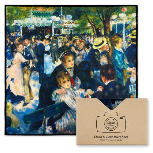 Large Microfiber Cleaning Cloths [5 Pack] – Classic Art “Dance at Le Moulin de la Galette” Design, Premium Lens Cleaning Cloth for Cameras, Glasses, Screens & Electronics - color: Dance at Le Moulin De La Galette, size: 5 Pack