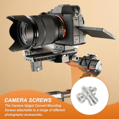 PATIKIL Camera Spigot Screws Converter 1/4" to 1/4" Female to Male, 6 Pack Tripod Screw Adapter Spigot Stud for Light Stand Hot Shoe Cold Shoe Adapter Ball Head Flash, Silver