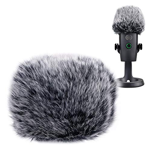 YOUSHARES Microphone Furry Windscreen Muff - Mic Wind Cover Fur Pop Filter as Foam Cover Compatible with Blue Yeti Nano - color: Yeti nano accessories