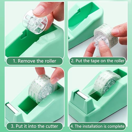 Green Office Supplies, Purple Desk Accessories, Stapler, Staple Remover, Tape Holder, Pen Holder, Ballpoint Pen, Scissor, Binder Clips, Paper Clips and 1000pcs Staples. - color: Green