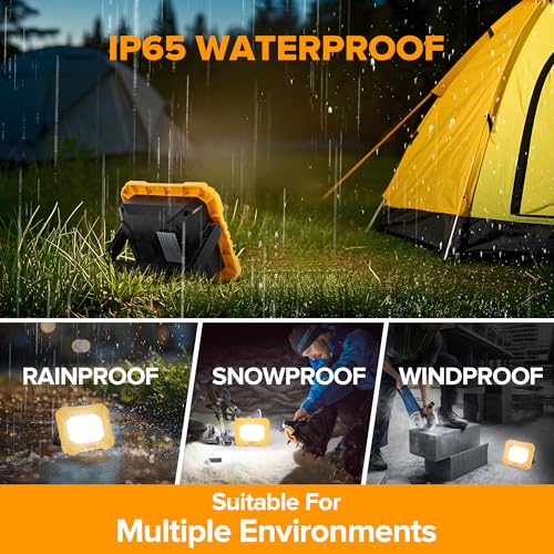 LUTEC 2 Pack 3500LM LED Work Light, Rechargeable Magnetic Work Lights with Stand, Portable 5000K Flood Light for Car Repair, Fishing, Camping, Emergency, Hiking, 3 Modes - size: 2 Pack