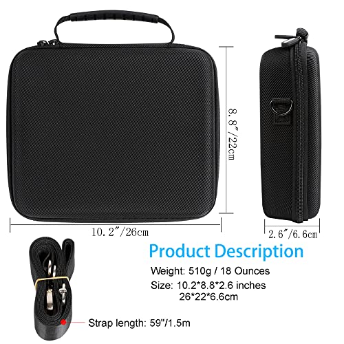 Hard Case for GoPro Hero 13/12/11/10/9/8/7/2018/6/5 Blcak/4 Silvery/Mission 1 Pro Action Camera, Accessories Carrying Storage Shoulder Bag With Strap for DJI Osmo Action 6/5/4/3 Insta360 Ace Pro 2