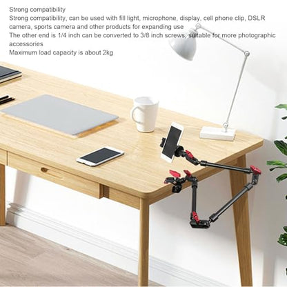Yunseity 31Inch / 22inch Adjustable Articulating Friction Magic Arm, 360° Camera Clamp Mount with 1/4 Inch 3/ Thread, Super Desk Clamp Camera Mount Magic Arm for LED Lights