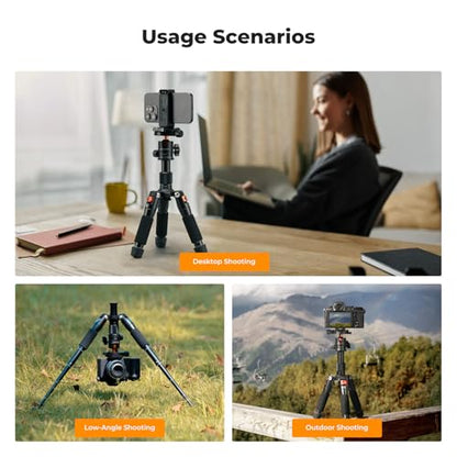 K&F CONCEPT Mini Desktop Tripod, 20.5''/ 52cm Compact Desk Tripod with 360 Degree Ball Head, 1/4 inch Quick Release Plate for Camera Video Camcorder, Load up to 13.22 lbs/6 KG - style: S225A1+BH-25