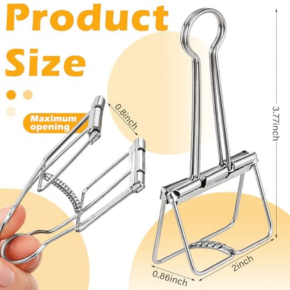 Affrolling 8 Pack Balloon Arch Clips Large Metal Backdrop Clips 3.8 x 2 Inch Heavy Duty Hollow Out Clamps for Balloon Arch Kit Crafts Backdrop Stand Birthday Decoration Photography Studios