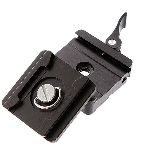 Hersmay P50 Camera Quick Rlease Clamp with 1/4" Quick Release Plate 3/8" Mounting Screw for Tripod Ball Head Compatible with Arca Swiss Standard