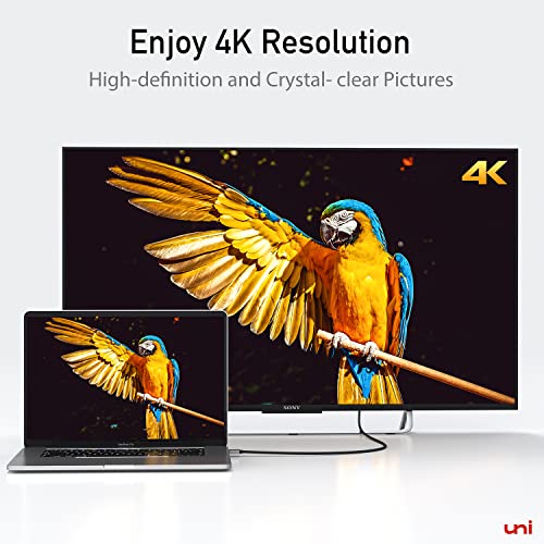 uni USB C to HDMI Cable 3FT 4K@30Hz, ONE-Way USB Type C Host to HDMI Cable, [Thunderbolt 3/4 Compatible] with MacBook Pro/Air, iPhone 15 Pro/Max, Galaxy S8-S24, Surface Book 2, XPS, Chromebook - size: 3FT
