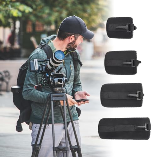 4PCS Lens Pouch Set, Neoprene Camera Storage Bags DSLR Case | Shock Absorption Water Resistant Soft Protective Bag for Camera Lens Storage, Portable DSLR Camera Cover Replacement Use