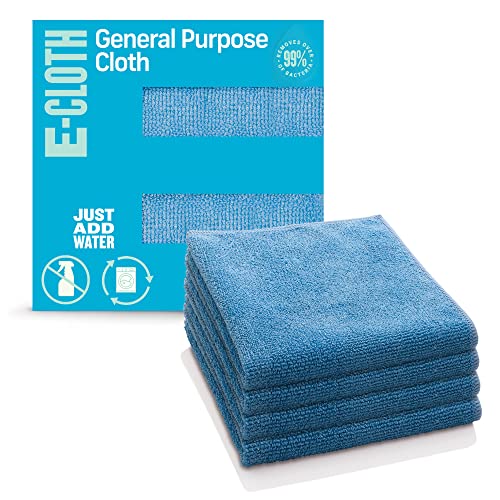 E-Cloth General Purpose Microfiber Cleaning Cloth Kit - Microfiber Cloth for Glasses, Windows, Mirrors, Cars, Cameras, & More, Household Cleaning Supplies, Cleans with Water - Alaskan Blue, 4 Pack - color: Alaskan Blue - 4 Pack, size: New Version
