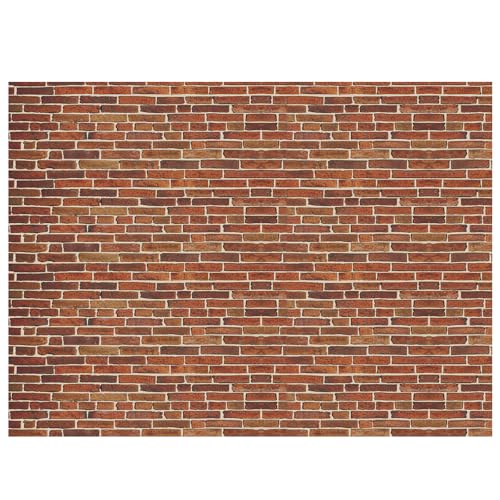 VitalCozy 10 x 8 ft Brick Wall Backdrop for Photography Polyester Fabric Dark Red Brick Backdrop Photo Studio Props Banner for Newborn Birthday Party - color: Dark Red, size: 10 x 8 ft