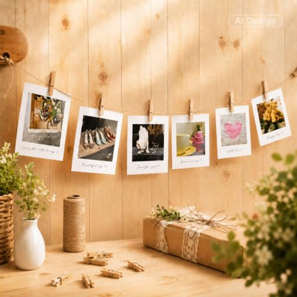 jijAcraft 100Pcs Clothespins with String, 1.4Inch Mini Wooden Clothes Pins with 328Ft Jute Twine, Mini Baby Shower Photo Clips, Small Natural Clips for Hanging Photo, Clothes, DIY Crafts, Wrap Bag - color: Natural