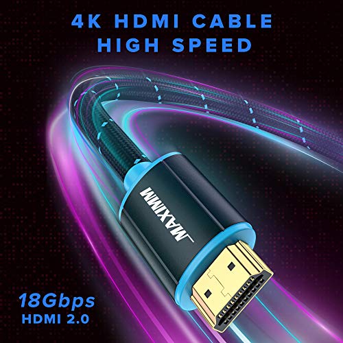Maximm Hdmi Cable 4K 6 Ft, 10 Pack, Braided, 18Gbps, Hdmi 2.0, Gold-Plated - color: 10 Pack, size: 6 Feet