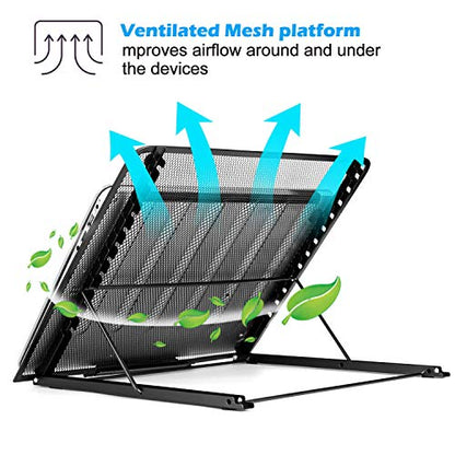 IMAGE Laptop Stand, A3 Large Version Foldable Portable Ventilated Desktop Laptop Stand Holder, Adjustable 12 Angle Points Stand, Compatible with 10" ~ 17" Notebooks, LED Light Box Pad