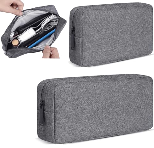CAAORDKSO Electronics Organizer Travel Case, Travel Cable Organizer Pouch Electronic Accessories Carry Case Portable Waterproof Storage Bag for Hard Drive, Cord, Charger, Mouse (Small+Big, Dark Gray) - color: Dark Gray (Small+Big)