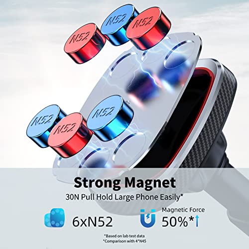 APPS2Car Magnetic Phone Mount, Dashboard Windshield Suction Cup Car Phone Holder Phone Mount with 6 Strong Magnets, Adjustable Telescopic Arm, Compatible with iPhone/Air/Pro/Max/All Smart Phones