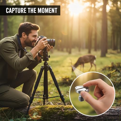 D-Type Screw with D-Ring, 2 Pack Camera Tripod Screws for Mounting Case and Quick Release Plates (Silver)