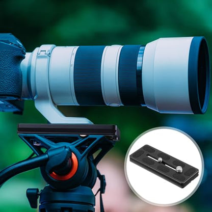 Frienda 2 Pieces Metal Quick Release Plate with 1/4''-20 Camera Screw Tripod Mount Plate Fits Standard for DSLR Camera Tripod Ball Head(Black,100mm 1/4''and 3/8'') - color: Black, style: 100mm 1/4''and 3/8''