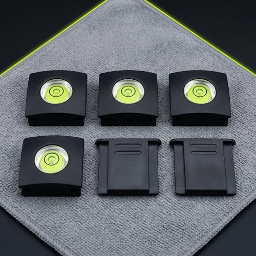 MOBOREST Camera Level Hot Shoe Level Hot Shoe Cover Flashlight Bubble Level Protector for Canon Nikon Panasonic Fujifilm Olympus Pentax Sigma DSLR/SLR/Evil (4+2PCS)