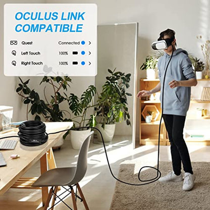 50FT USB 3.0 Active Extension Cable, USB Extension Cord A/M to A/F (15M) for USB HUB,Webcam,Xbox,Oculus Quest 2/3 VR,PS4,Printer,External Hard Disk - size: 50FT