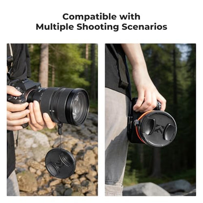K&F CONCEPT 82mm Front Lens Cap Cover Kit, 5-in-1 Center Pinch Lens Cover + Anti-Loss Keeper + Microfiber Cleaning Cloth Compatible with Canon, Nikon, Sony, Fujifilm Camera Lenses with 82mm Thread - size: 82mm