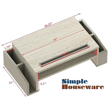 Simple Houseware Desk Monitor Stand Riser with Adjustable Organizer tray, Maple - color: Maple