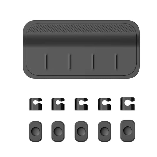 Magnetic Cable Organizer (Minimalist) | Premium Silicone Desktop Cord Management Set | Versatile Magnetic Clips for Home, Office & Workspace | Strong Adhesion, Tidy Desk Solution (Black) - color: Black