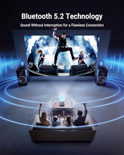 Smart 4K Projector [Bundled with Google TV Stick] with WiFi and Bluetooth, 2500ANSI, Auto Lens Cap, Portable Outdoor Movie Projector with Built-in Apps Auto Focus for Ceiling/Home Theater/Bedroom