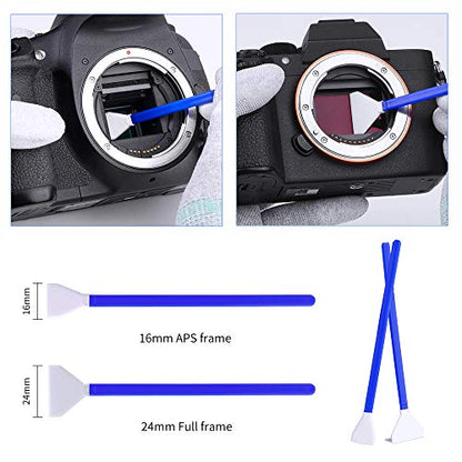 K&F CONCEPT Professional Lens Cleaning Kit for DSLR & Mirrorless Cameras with APS-C/Full-Frame Sensor Cleaning Swabs/Lens Cleaner/Gloves/Camera Blower/Lens Pen Brush/Microfiber Cloths/Carrying Case