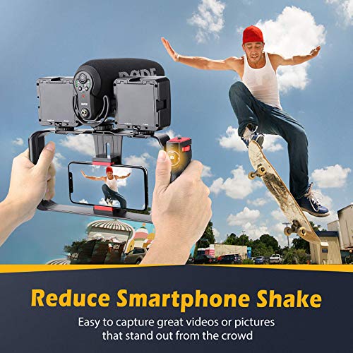 Zeadio Phone Video Rig for TikTok YouTube Reels, Smartphone Stabilizer Grip with Detachable Wireless Remote & 3 Cold Shoe, Universal Vlogging Cage for All Smartphones - style: Basic Version