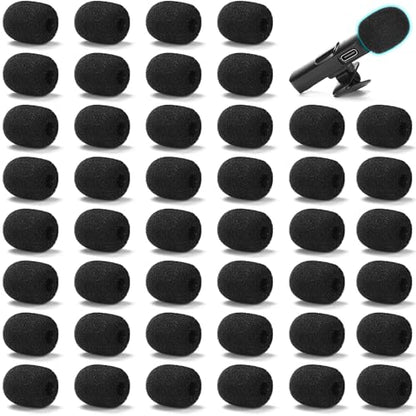 Defean 44 Pack Mini Microphones Pop Filter for Lavalier Lapel Mic Microphones,Small Lapel and Lavalier Microphones,Noise-Cancellation Windsock Cover