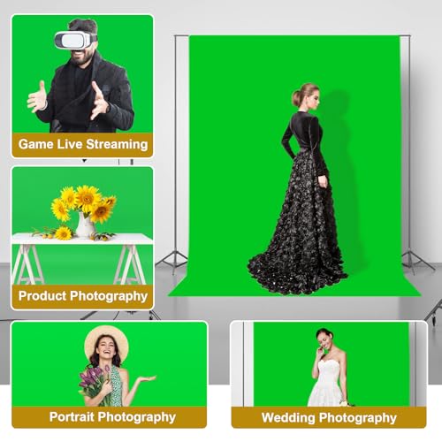 UTEBIT Green Screen Backdrop, 3.3X5 ft | Chroma Key, Thick Polyester Fabric, Photography Background Removal, Video & Live Streaming, Backdrop Only - size: 3.3x5ft