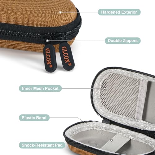 Earth-Yellow Small Carrying Case for Wired Earbuds, Kardiamobile EKG Monitor 6L/ 1L, Earphones, Cable - Mini Travel Case Zipper Pouch for Wireless Earbuds, Galaxy Buds, Jlab Ear Buds, Earpods, Airpods - color: Earth-Yellow