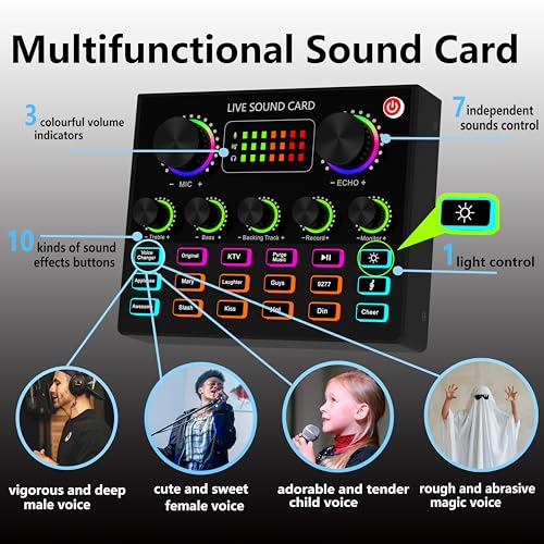 sktome Podcast Equipment Bundle, V8max Voice Changer with Podcast Microphone Bundle - Studio Condenser Microphone Perfect for Podcasting, Recording, Singing, Streaming and Gaming