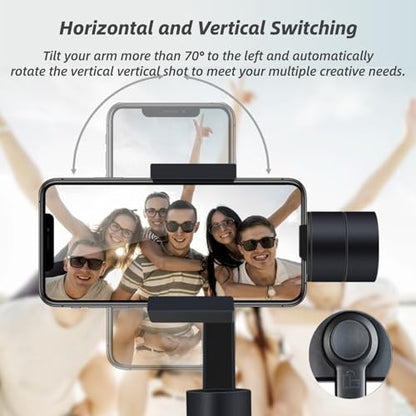 3 Axis Handheld Gimbal Stabilizer for Smartphone, S5 Foldable Phone Video Stabilizer with Face Tracking, Anti-Shake, 12H Battery, for iPhone Android