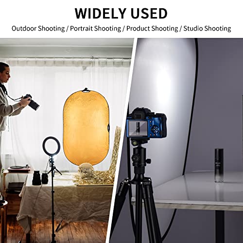 Selens 24x36inch/60x90cm Light Reflector Stand Kit 5-in-1 Collapsible Multi-Disc with Light Photography Stand & Reflector Holder Clamp for Photo Video Studio Outdoor Lighting - size: 24x36in Reflector Stand Kit