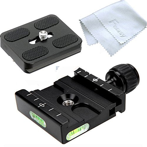 Fotasy 50mm Arca Swiss Type Clamp, Arca QR Clamp, 50 mm Arca Clamp, Arca Swiss Clamp, Quick Release Plate Clamp, QR Clamp, Arca Tripod Mount Adapter, for Tripod Head Monohead, with 50mm Arca Plate, Cl50_PU50, Black
