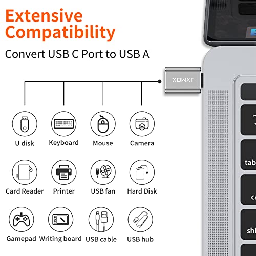 USB C to USB Adapter [2-Pack], Thunderbolt 3 to USB 3.0 OTG Adapter Compatible with MacBook Pro,Chromebook,Pixelbook,Microsoft Surface Go,Samsung Galaxy S10 S20 S21 S22 Ultra,iPhone 15 16 17 Pro Max