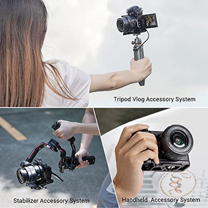 SMALLRIG ZV-E10 Cage with Silicone Handle and Built-in Threaded Holes, Cold Shoe and Quick Release Plate for Sony ZV-E10 - style: Cage with Silicone Handle