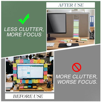Affrolling Monitor Memo Board with Removable Wooden Base Acrylic Portable Memo Notes Holder Desk Accessories Organizer with 600 Sheets Reminder Notes Office Desk Decor Gift(Inspirational) - style: Inspirational