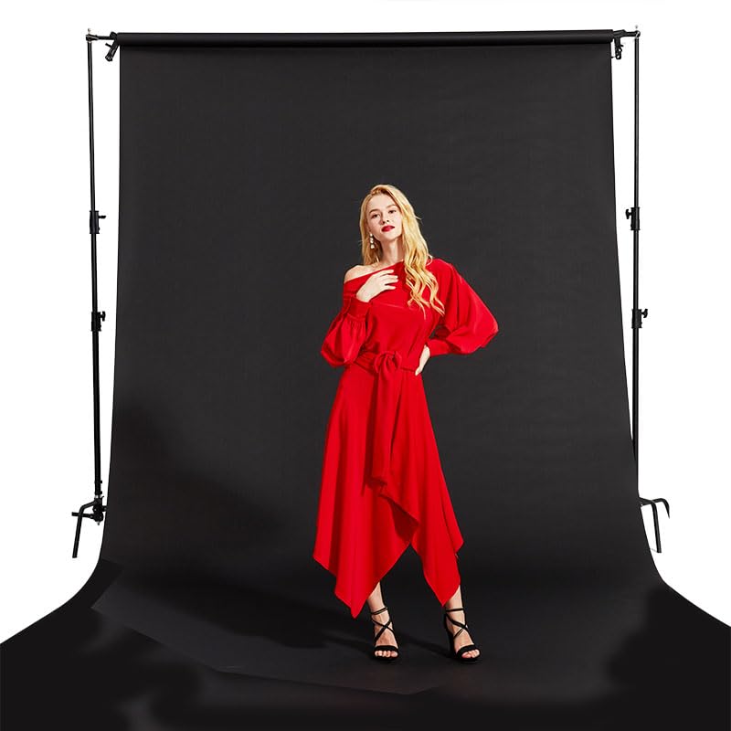 Yizhily Seamless Photo Photography Background Paper Backdrop for Photoshoot, Videos, YouTube, Livestream, 107" x36', Ultra Black - color: Ultra Black
