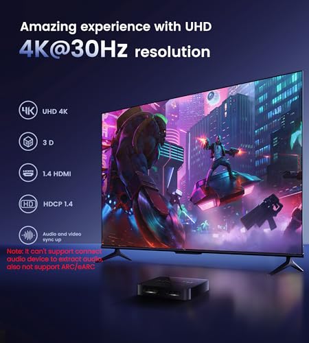 avedio links HDMI Splitter 1 in 2 Out [w/ 4 Ft Hdmi Cable]Not for Extended Display-Mirror Same Screen Only, 4K 1x2 HDMI Splitter 1 to 2 for 3D 1080P@60Hz, Copy 1 Source to 2 Displays at The Same Time