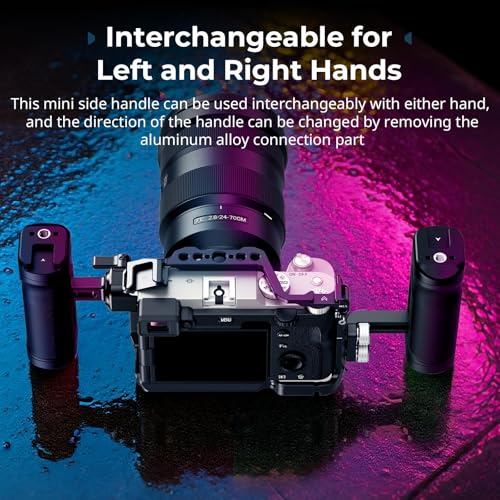 SmallRig Lightweight Mini Side Handle Kit with 1/4"-20 Screws & NATO Clamp & NATO Rail, Load Capacity Up to 10kg / 22lbs, Ergonomic Camera Handle for Left or Right Hand, Up and Down Adjustable - style: NATO + 1/4''-20 Screws