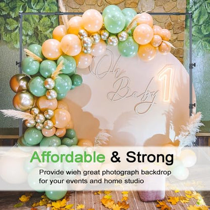 10x7 ft Adjustable Green Screen Backdrop Kit with Stand, Photo Background Support System for Video Streaming, Photography, Studio, Parties, Events - size: 7x10 ft